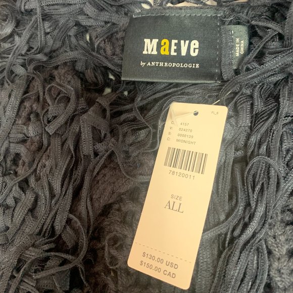 NWT By Anthropologie Cropped Fringe Kimono Sweater - Picture 4 of 4